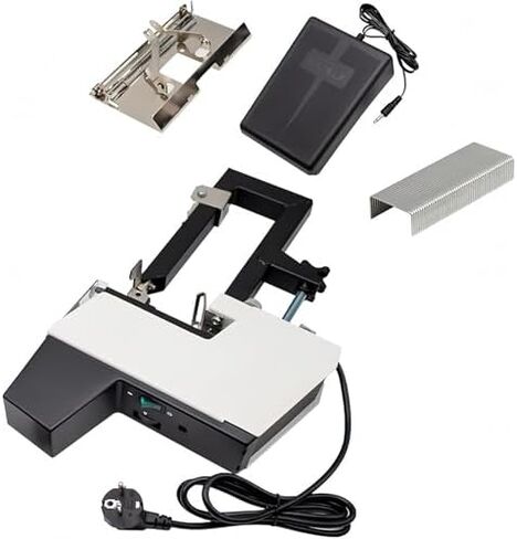 Automatic Saddle Stapler, Flat & Saddle-Stitch Binding Machine, Electric Stapler, Binder Stitcher Equipped with1~9 Levels Binding Pressure Knob, 100 Mm Nailing Depth, for Office in Saudi Arabia
