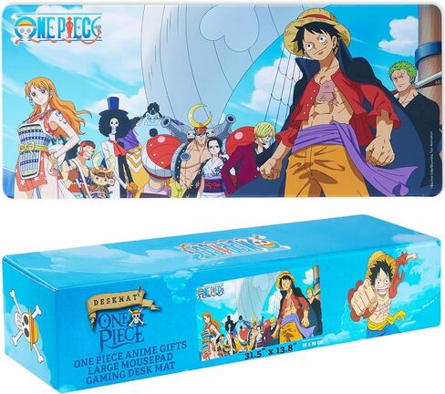 One Piece Gaming Desk Mat for Teens, Adults, 31.5 x 13.8" Non-Slip Surface, Anime Mouse Pad, Desk Decor, Gaming Mousepad, Gifts for Gamers (Multi One Piece) in Saudi Arabia
