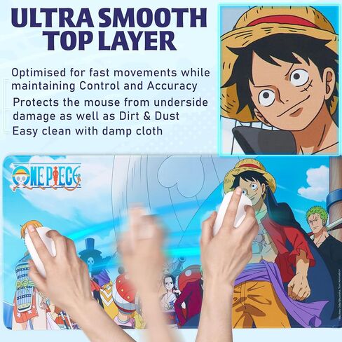 One Piece Gaming Desk Mat for Teens, Adults, 31.5 x 13.8" Non-Slip Surface, Anime Mouse Pad, Desk Decor, Gaming Mousepad, Gifts for Gamers (Multi One Piece) in Saudi Arabia