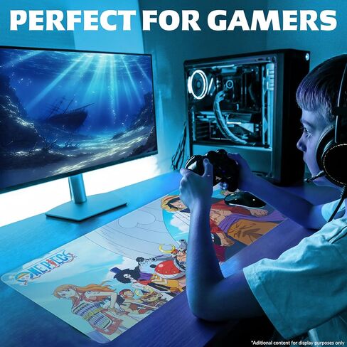 One Piece Gaming Desk Mat for Teens, Adults, 31.5 x 13.8" Non-Slip Surface, Anime Mouse Pad, Desk Decor, Gaming Mousepad, Gifts for Gamers (Multi One Piece) in Saudi Arabia