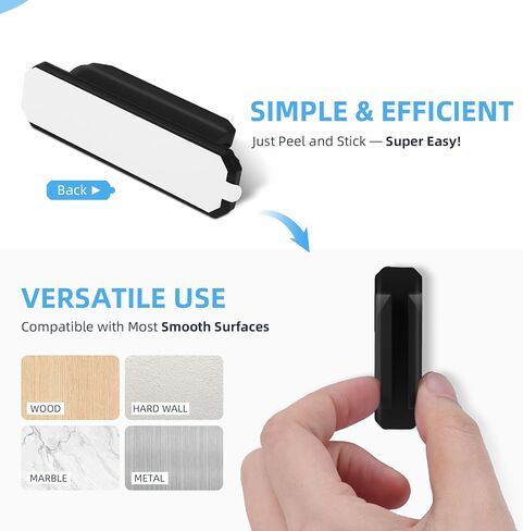 10 قطع من حامل الأقلام، حامل أقلام لاصق مطور للمكتب، حامل أقلام رصاص من السيليكون المرن، مشبك لمشبك حائط المكتب، مستلزمات المعلم الأساسية للمكتب، أسود in Kuwait