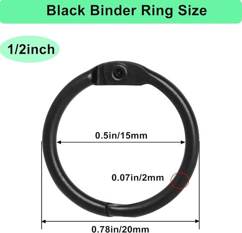 Binder Rings 1/2 inch, 50 Pack Loose Leaf Binder Ring, Nickel Plated Steel Binders Ring for Paper, Sliver Metal Rings for Index Cards and School in Saudi Arabia