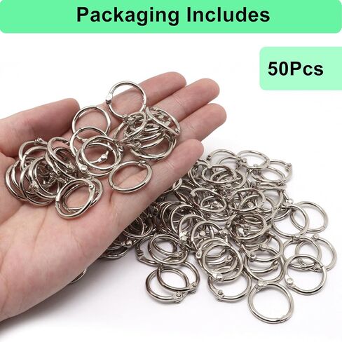Binder Rings 1/2 inch, 50 Pack Loose Leaf Binder Ring, Nickel Plated Steel Binders Ring for Paper, Sliver Metal Rings for Index Cards and School in Saudi Arabia