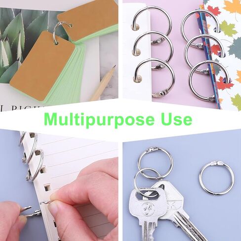 Binder Rings 1/2 inch, 50 Pack Loose Leaf Binder Ring, Nickel Plated Steel Binders Ring for Paper, Sliver Metal Rings for Index Cards and School in Saudi Arabia
