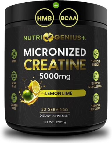 Creatine Monohydrate 5g with BCAAs –Support Muscles, Cellular Energy and Cognitive Function* – Watermelon Micronized Powder – 30 Servings Keto Friendly - Gluten-Free in Saudi Arabia