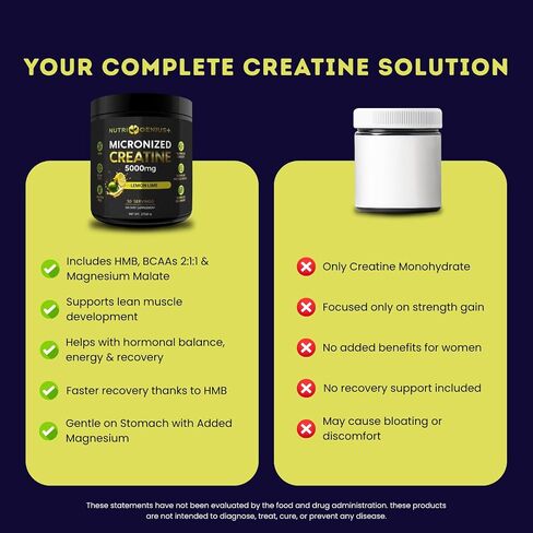 Creatine Monohydrate 5g with BCAAs –Support Muscles, Cellular Energy and Cognitive Function* – Watermelon Micronized Powder – 30 Servings Keto Friendly - Gluten-Free in Saudi Arabia