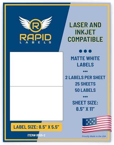 Printable Matte White Shipping Labels Stickers – 4" x 5" Laser/Inkjet Compatible (4 per Sheet) 25 Sheets - 100 Total Multipurpose Self-Adhesive Labels to Write on/Print On | Made in USA in Saudi Arabia