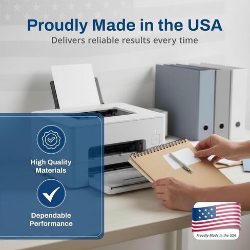 Printable Matte White Shipping Labels Stickers – 4" x 5" Laser/Inkjet Compatible (4 per Sheet) 25 Sheets - 100 Total Multipurpose Self-Adhesive Labels to Write on/Print On | Made in USA in Saudi Arabia