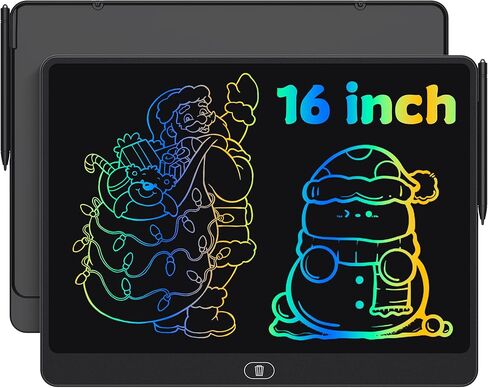 تابلت كتابة إل سي دي للأطفال - لوحة رسم ملونة مقاس 16 بوصة، لوحة رسم لهدايا عيد الميلاد وأعياد الميلاد، لوازم مدرسية، ألعاب تعليمية تعليمية للأولاد والبنات من سن 3 إلى 8 (أزرق) in Kuwait