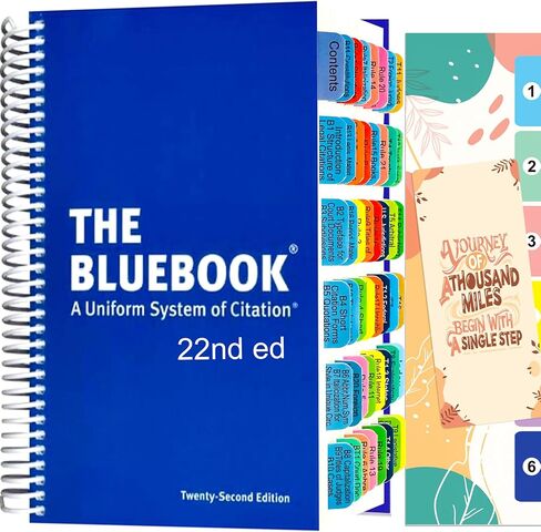 Index Tabs for The Bluebook: A Uniform System of Citation 22nd Edition. Color-Coded and Laminated The Bluebook Tabs,with Page Markers and Alignment Guide & Bookmark(Book not Included) in Saudi Arabia
