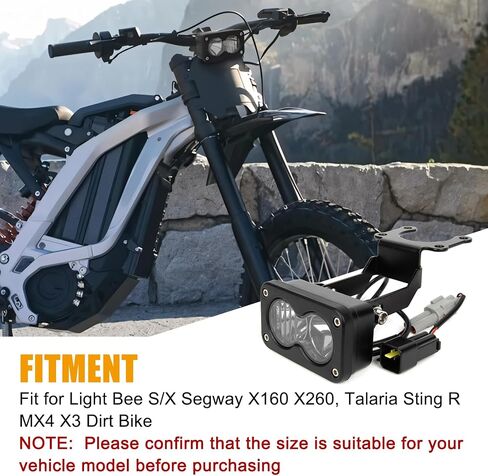 مجموعة المصابيح الأمامية للدراجات النارية من PSLER - مع حزام وقوس محول، من أجل Talaria Sting R MX4 X3، Suron Segway X260 Ebike Light، 20W 6000-6500K Spot/Flood Light Pods Combo Kit، 3 بوصة، ضوء أبيض in Kuwait