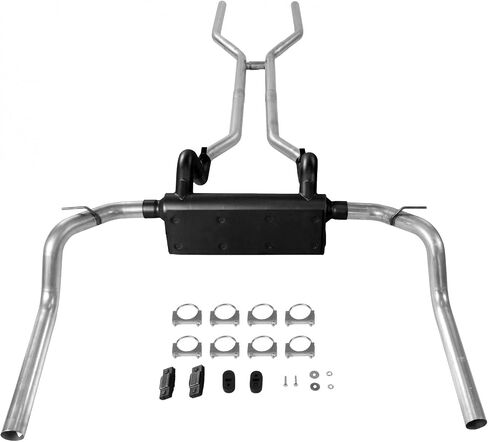Flowmaster 17104 American Thunder Crossmember-Back Exhaust Kit 2.5 Inch Aluminized Steel Compatible with 1967-1974 Chevy Camaro, Pontiac Firebird and 1968-1974 Chevy Nova with V8 engine in Saudi Arabia