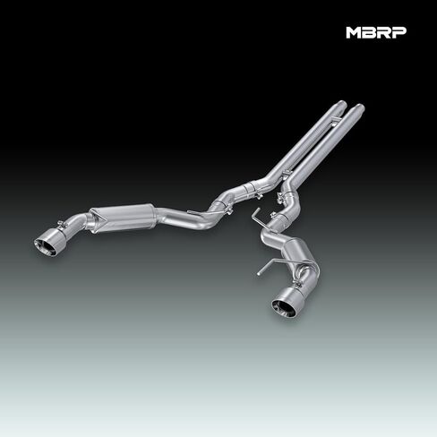 MBRP S7278BLK ظهر قطة مقاس 3 بوصات، خلفي مزدوج، نظام عادم إصدار السباق مع أطراف 4.5 بوصة (مطلية باللون الأسود) in Kuwait