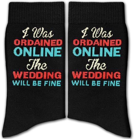 FujLoy Wedding Officiant Socks - Officiant Gift for Wedding Day, Bachelorette Party Gifts(046) in Saudi Arabia