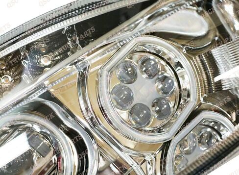 QSC Truck Parts Full LED Performance Headlight Assemblies Pair Freightliner Cascadia 2018-2024 in Saudi Arabia