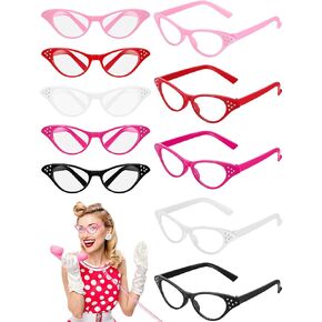 Kanayu 35 Pairs Cat Eye Glasses Rhinestone Vintage Cateye Sunglasses Retro 50s 60s Costume Eyewear for Women Hip Hop Dress up Halloween Party Favor in Kuwait