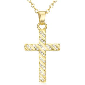 Gold Cross Necklace for Women Dainty 14K Gold Cross Pendant Necklace Trendy Faith Religious Jewelry Gift for Wife Girlfriend in Saudi Arabia