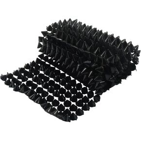 0.5 Yard Spike Stud Trim Roll - Plastic Cone Rivets Flatback Sew Stitch/Glue on for DIY Punk Gothic Rivet Decoration (Black) in Kuwait