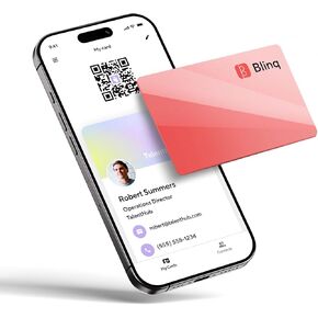 بطاقة الأعمال الرقمية Blinq - بطاقة NFC - مشاركة فورية عبر Tap - متوافقة مع iPhone وAndroid (أسود) in Kuwait