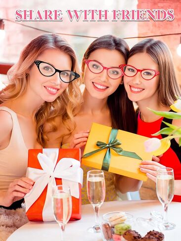 Kanayu 35 Pairs Cat Eye Glasses Rhinestone Vintage Cateye Sunglasses Retro 50s 60s Costume Eyewear for Women Hip Hop Dress up Halloween Party Favor in Kuwait