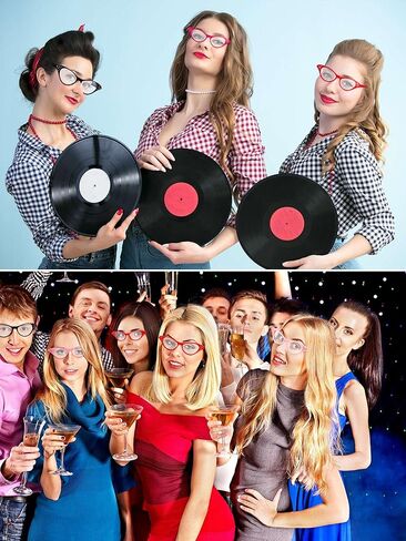 Kanayu 35 Pairs Cat Eye Glasses Rhinestone Vintage Cateye Sunglasses Retro 50s 60s Costume Eyewear for Women Hip Hop Dress up Halloween Party Favor in Kuwait