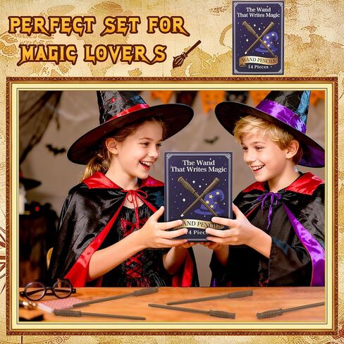 EZVYAO Wand Pencils 14PCS - Wizard Theme Party Favors for Kids Magic Birthday Gifts, School Classroom Rewards, Halloween Decor, Mixed in Saudi Arabia