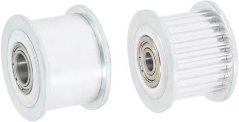 HTD 24 Teeth Synchronous Timing Belt Idler Pulley, White Aluminum, 3M Profile, Compatible with 6mm/10mm/15mm Belt Width, Integrated Bearing (4mm Smooth 22mm OD for Belt Width 10mm 1pcs) in Saudi Arabia