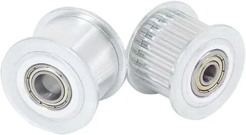 HTD 24 Teeth Synchronous Timing Belt Idler Pulley, White Aluminum, 3M Profile, Compatible with 6mm/10mm/15mm Belt Width, Integrated Bearing (4mm Smooth 22mm OD for Belt Width 10mm 1pcs) in Saudi Arabia