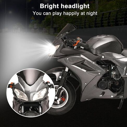 Dirt Bike Gas Power Motocros 49cc 4-Stroke Pocket Rocket Motorcycle, Mini Motorcycle, Gas Pocket Motorbike with Front Rear Disc Brakes, Racing Max Speed 25MPH, Dual Headlights Black in Saudi Arabia