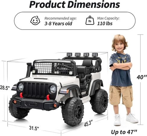 لعبة سيارة ركوب بمقعدين، سيارة كهربائية 24 فولت 4WD للأطفال من عمر 4 إلى 8 سنوات مع جهاز تحكم عن بعد، محركات 4 × 200 وات، سعة 110 رطل - أرجواني in Kuwait