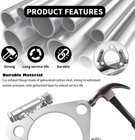 Triangular 2.5" ID Car Split Exhaust Flange,Sturdy Car Split Flange Adapts to 2.25" Flared Y-type Exhaust Pipe,Professional Cars Exhausts Flanges Cars Accessories in Saudi Arabia