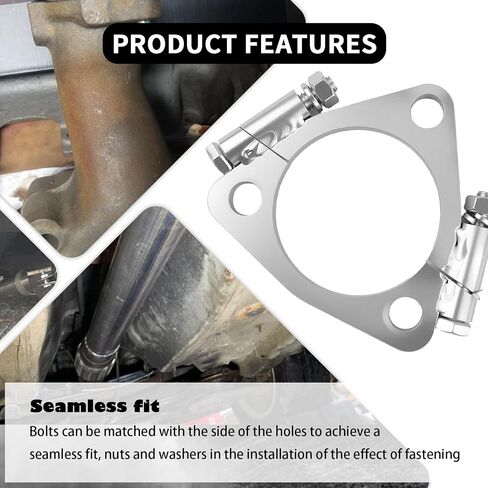 Triangular 2.5" ID Car Split Exhaust Flange,Sturdy Car Split Flange Adapts to 2.25" Flared Y-type Exhaust Pipe,Professional Cars Exhausts Flanges Cars Accessories in Saudi Arabia