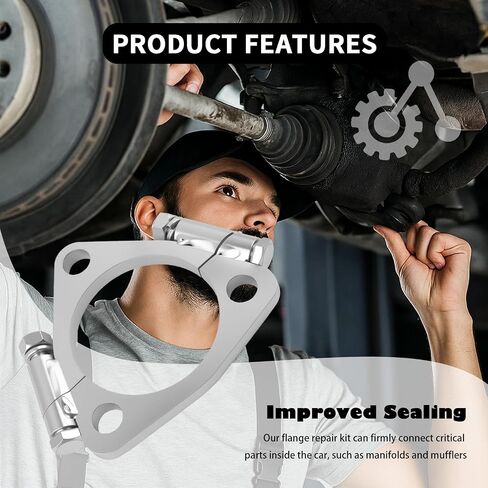 Triangular 2.5" ID Car Split Exhaust Flange,Sturdy Car Split Flange Adapts to 2.25" Flared Y-type Exhaust Pipe,Professional Cars Exhausts Flanges Cars Accessories in Saudi Arabia