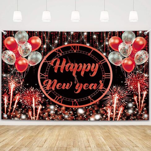 MEHOFOND Happy New Year Backdrop Hello 2024 NYE Cheers Party Decorations Blue Sliver and Black Photography Background Kiss Me At Midnight New Year'S Eve Festival Party Supplies Photobooth Banner 7x5ft in Saudi Arabia