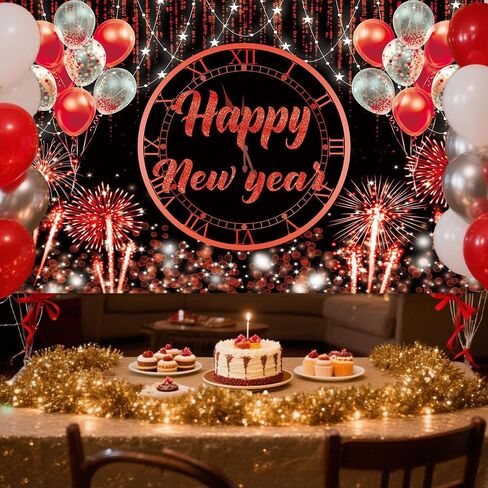 MEHOFOND Happy New Year Backdrop Hello 2024 NYE Cheers Party Decorations Blue Sliver and Black Photography Background Kiss Me At Midnight New Year'S Eve Festival Party Supplies Photobooth Banner 7x5ft in Saudi Arabia