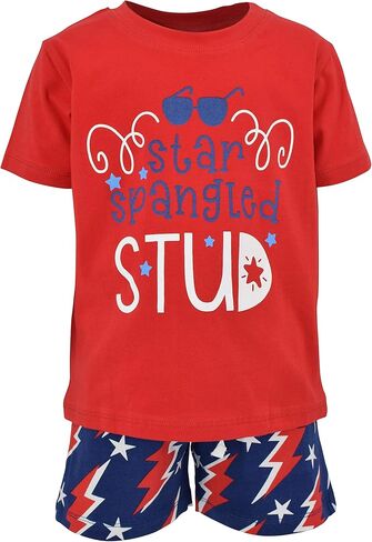 Unique Baby Boys Let Freedom Ring Patriotic 4th of July Shorts Set (7) in Saudi Arabia