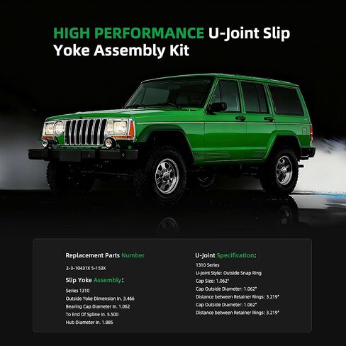 2-3-10431X Slip Yoke with 5-153X U-Joint Kit for GM Turbo 400 TH400, for Munce 4L80E 4L85E, for Super T10 Transmission, 1310 Series in Saudi Arabia