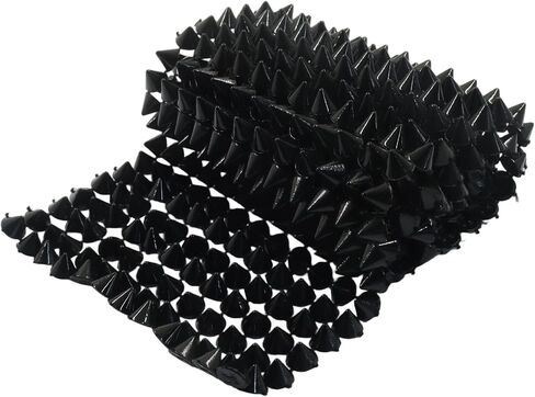 0.5 Yard Spike Stud Trim Roll - Plastic Cone Rivets Flatback Sew Stitch/Glue on for DIY Punk Gothic Rivet Decoration (Black) in Kuwait