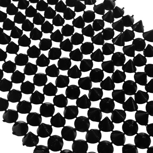 0.5 Yard Spike Stud Trim Roll - Plastic Cone Rivets Flatback Sew Stitch/Glue on for DIY Punk Gothic Rivet Decoration (Black) in Kuwait
