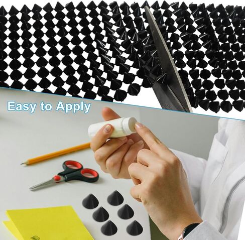 0.5 Yard Spike Stud Trim Roll - Plastic Cone Rivets Flatback Sew Stitch/Glue on for DIY Punk Gothic Rivet Decoration (Black) in Kuwait