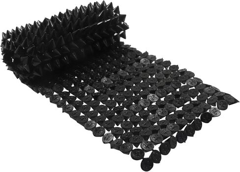 0.5 Yard Spike Stud Trim Roll - Plastic Cone Rivets Flatback Sew Stitch/Glue on for DIY Punk Gothic Rivet Decoration (Black) in Kuwait
