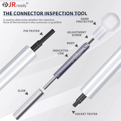 مجموعة أدوات قياس قوة الاحتفاظ JRready ST5244-HT250، أداة اختبار التوتر الكهربائي HT250-3 مع نصائح اختبار المقبس والدبوس توفر الوضع الصحيح لجهات الاتصال 20# 22# in Saudi Arabia