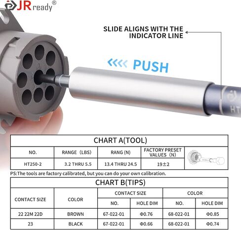مجموعة أدوات قياس قوة الاحتفاظ JRready ST5244-HT250، أداة اختبار التوتر الكهربائي HT250-3 مع نصائح اختبار المقبس والدبوس توفر الوضع الصحيح لجهات الاتصال 20# 22# in Saudi Arabia