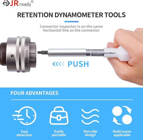 مجموعة أدوات قياس قوة الاحتفاظ JRready ST5244-HT250، أداة اختبار التوتر الكهربائي HT250-3 مع نصائح اختبار المقبس والدبوس توفر الوضع الصحيح لجهات الاتصال 20# 22# in Saudi Arabia