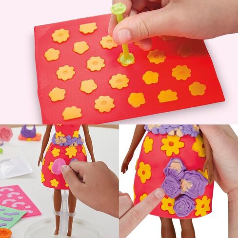 Play-Doh Barbie Sparkles and Gems Accessory Pack, 4 Refill Pattern Sheets of Modeling Compound, 8 Fashion Accessories, Kids Arts and Crafts, Kids, 5+ in Kuwait