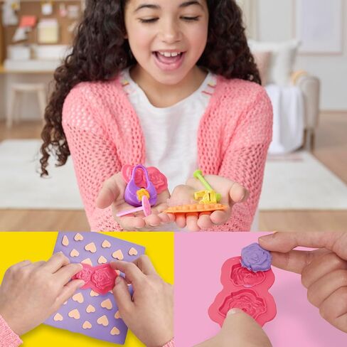 Play-Doh Barbie Sparkles and Gems Accessory Pack, 4 Refill Pattern Sheets of Modeling Compound, 8 Fashion Accessories, Kids Arts and Crafts, Kids, 5+ in Kuwait