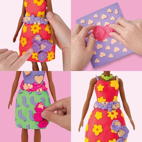 Play-Doh Barbie Sparkles and Gems Accessory Pack, 4 Refill Pattern Sheets of Modeling Compound, 8 Fashion Accessories, Kids Arts and Crafts, Kids, 5+ in Kuwait