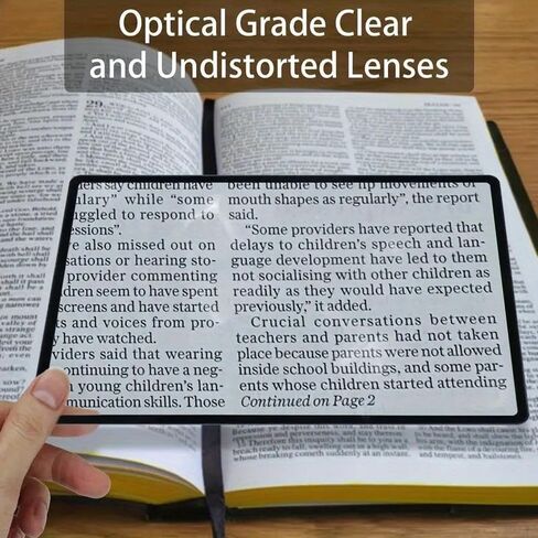 3X Full Page Magnifying Glass for Reading, Lightweight Rectangular Magnifier Sheet Provide Full Book Page Viewing Area Handheld in Saudi Arabia