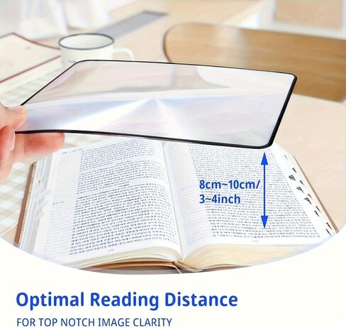 3X Full Page Magnifying Glass for Reading, Lightweight Rectangular Magnifier Sheet Provide Full Book Page Viewing Area Handheld in Saudi Arabia