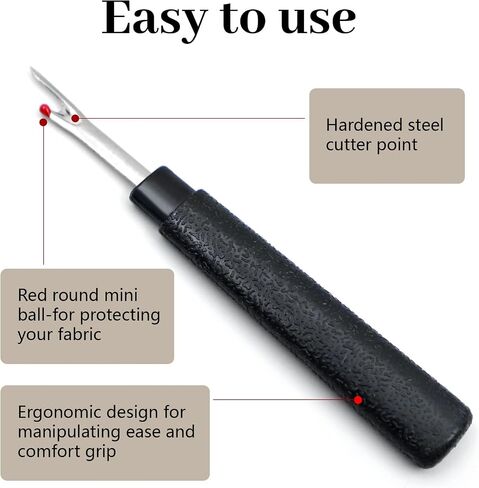 2Pcs Seam Rippers, Sewing Seam Thread Remover Stitch with Ergonomic Handles, for Needle Work Patterns and Sewing Clothes in Kuwait